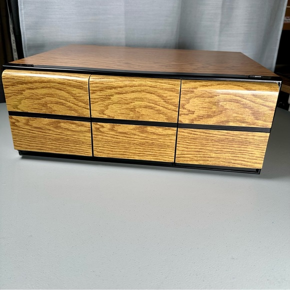 CD/Game faux wood grain holder storage cabinet with 3 pull out drawers holds 66 - Picture 4 of 11